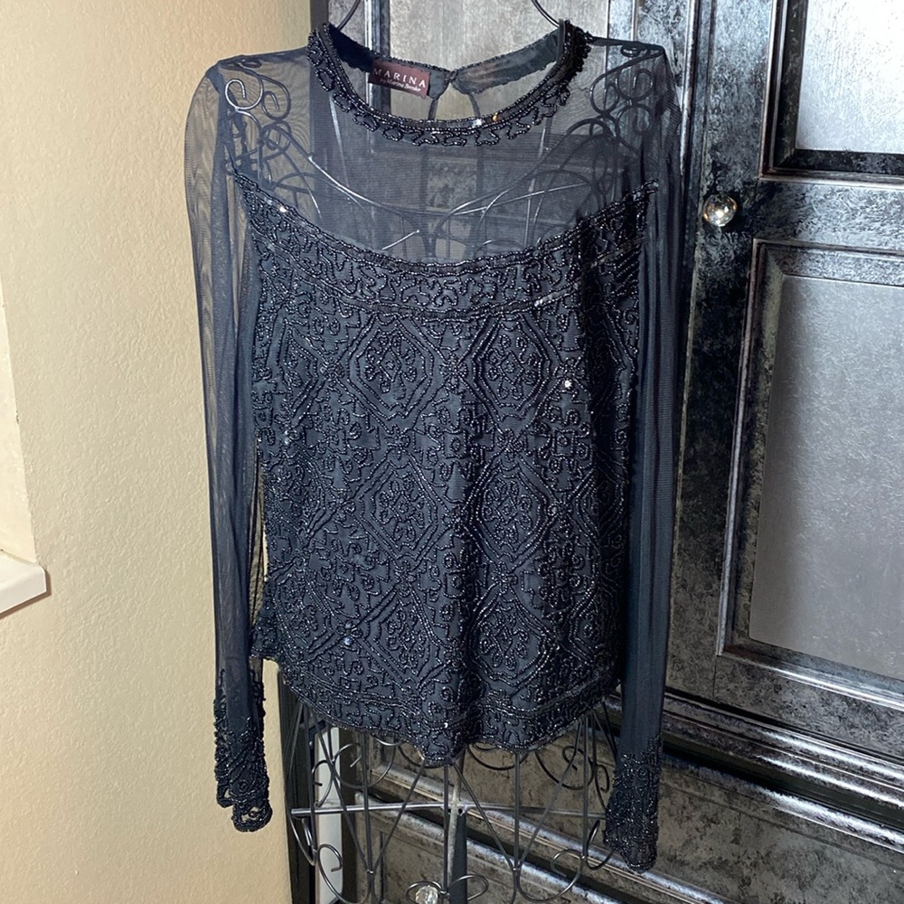 Vintage’90 Marina by Marina Bresler Heavily beaded Top